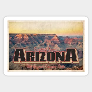 Greetings from Arizona - Vintage Travel Postcard Design Sticker